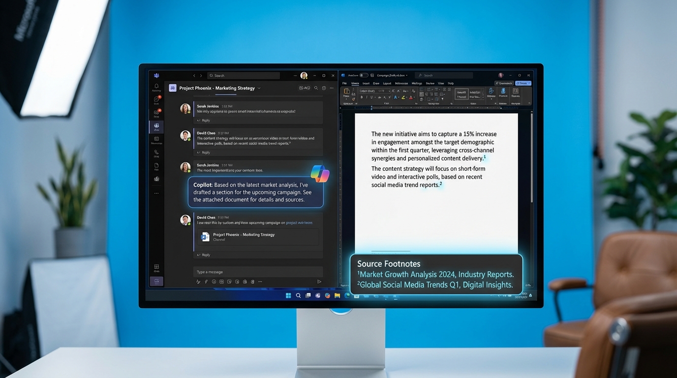 Microsoft embeds Copilot into Teams channels and adds automatic citations to Word