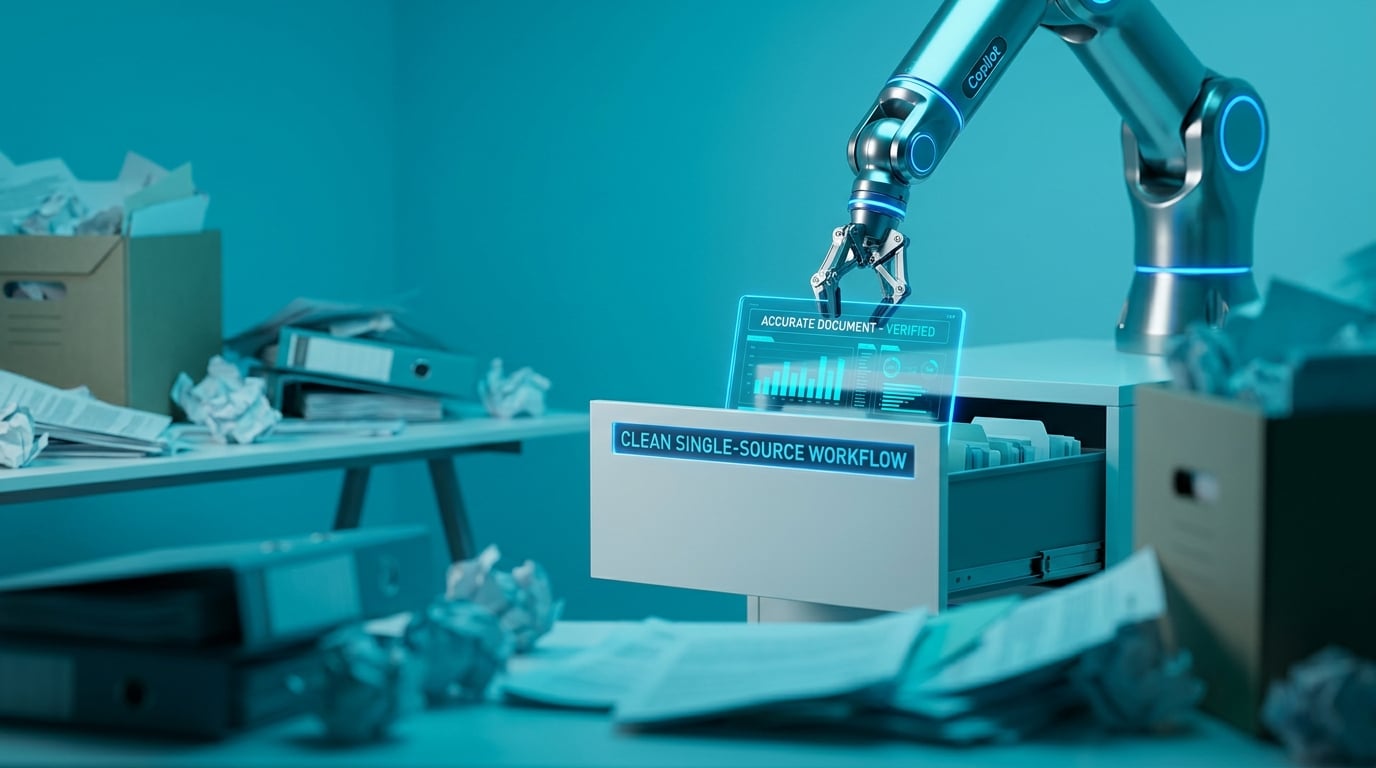 Copilot now pulls answers from company files instead of guessing