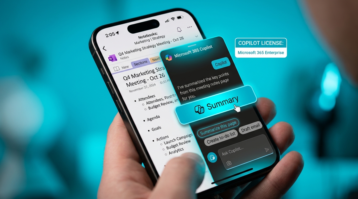OneNote on iPhone now summarises pages and answers questions about your notes