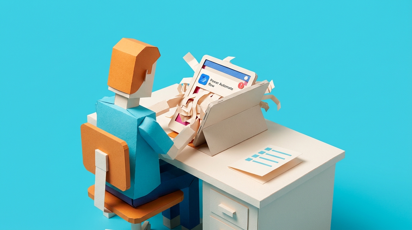 Problem scene for Power Automate maker maintaining a live flow that has become business-critical